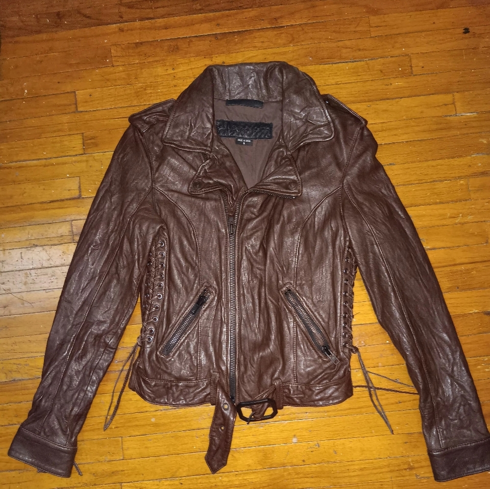 True religion leather jacket